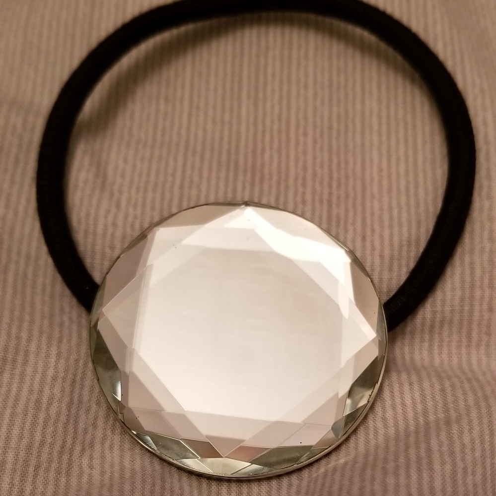 J. CREW HAIR TIE WITH GEM-SHAPED MIRROR